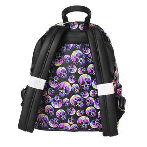 Howl-O-Scream Neon Drip Skull Loungefly Backpack back