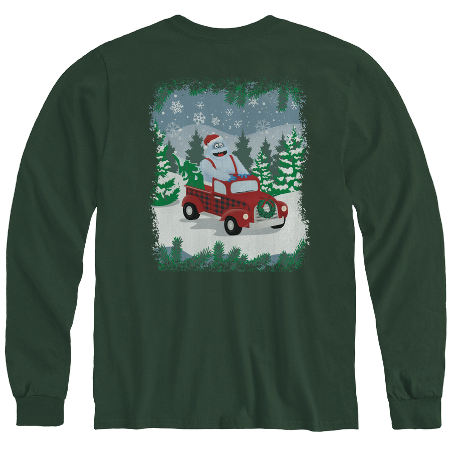 Rudolph the Red-Nosed Reindeer® Bumble Green Adult Long Sleeve Tee front